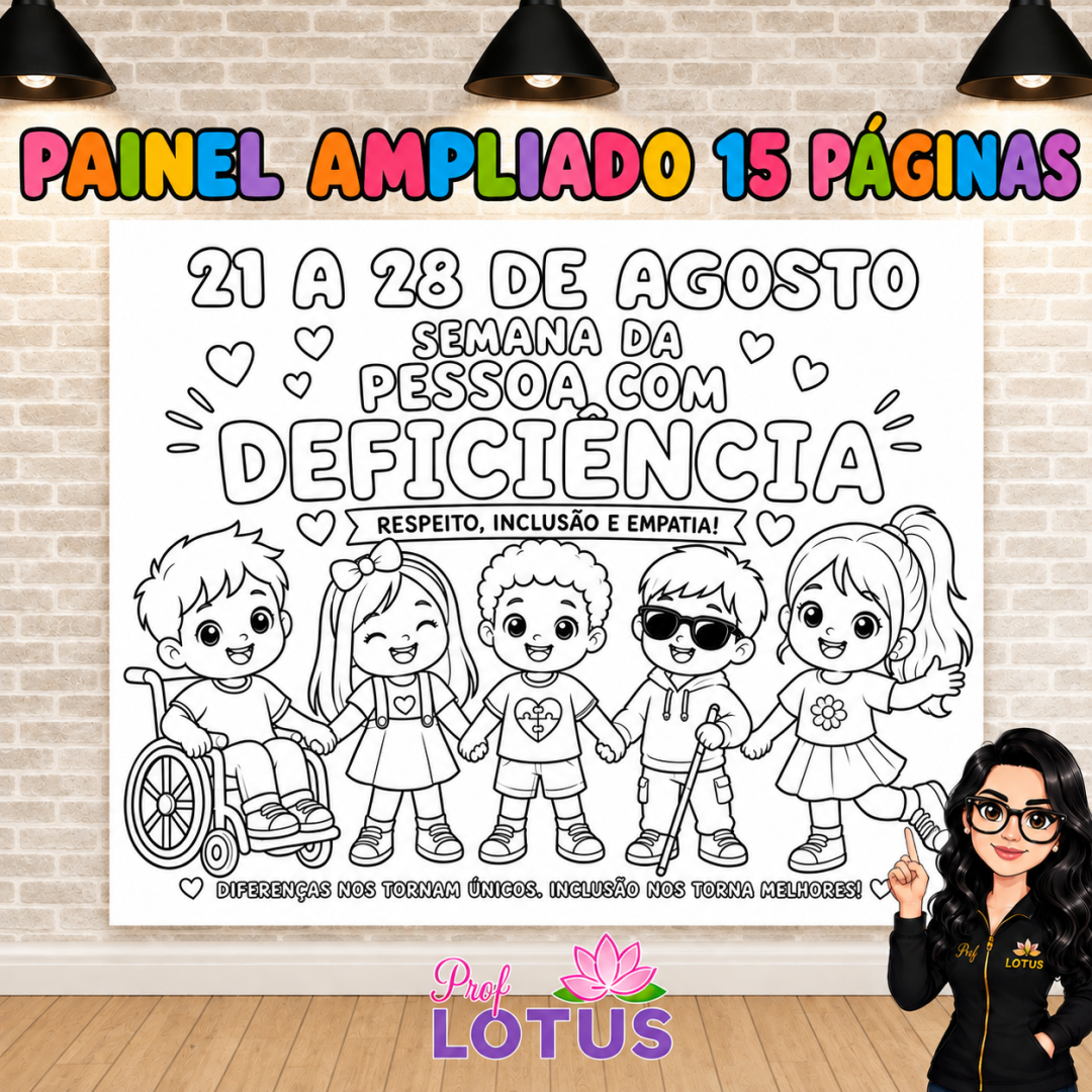 PAINEL PARA COLORIR SEMANA DA PESSOA COM DEFICIÊNCIA