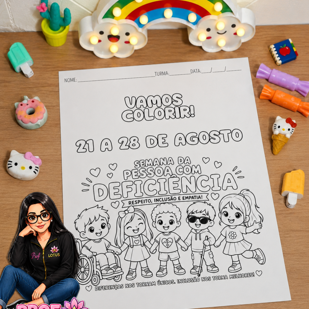 DESENHO PARA COLORIR SEMANA DA PESSOA COM DEFICIÊNCIA