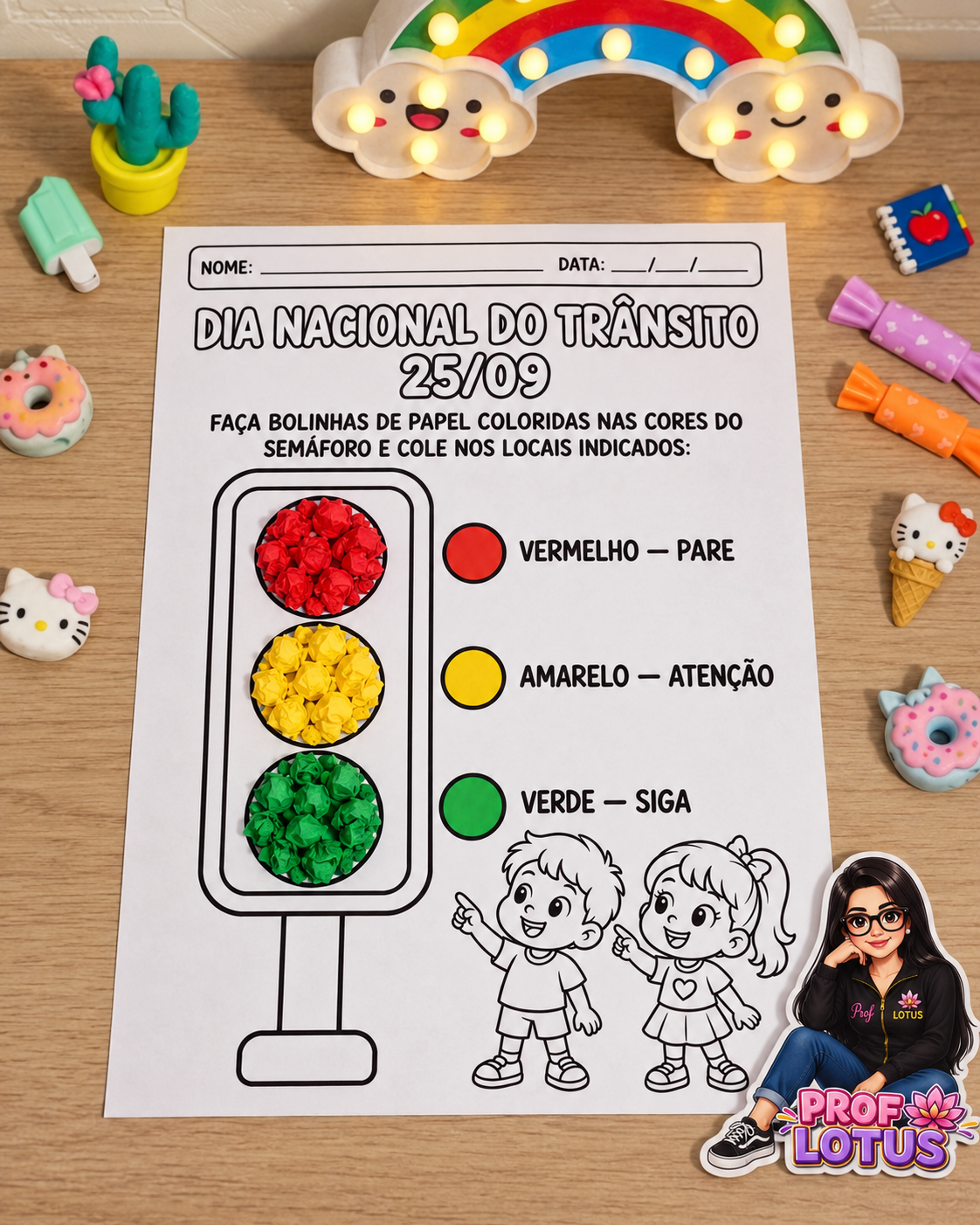 ATIVIDADE INTERATIVA SEMÁFORO DIA NACIONAL DO TRÂNSITO