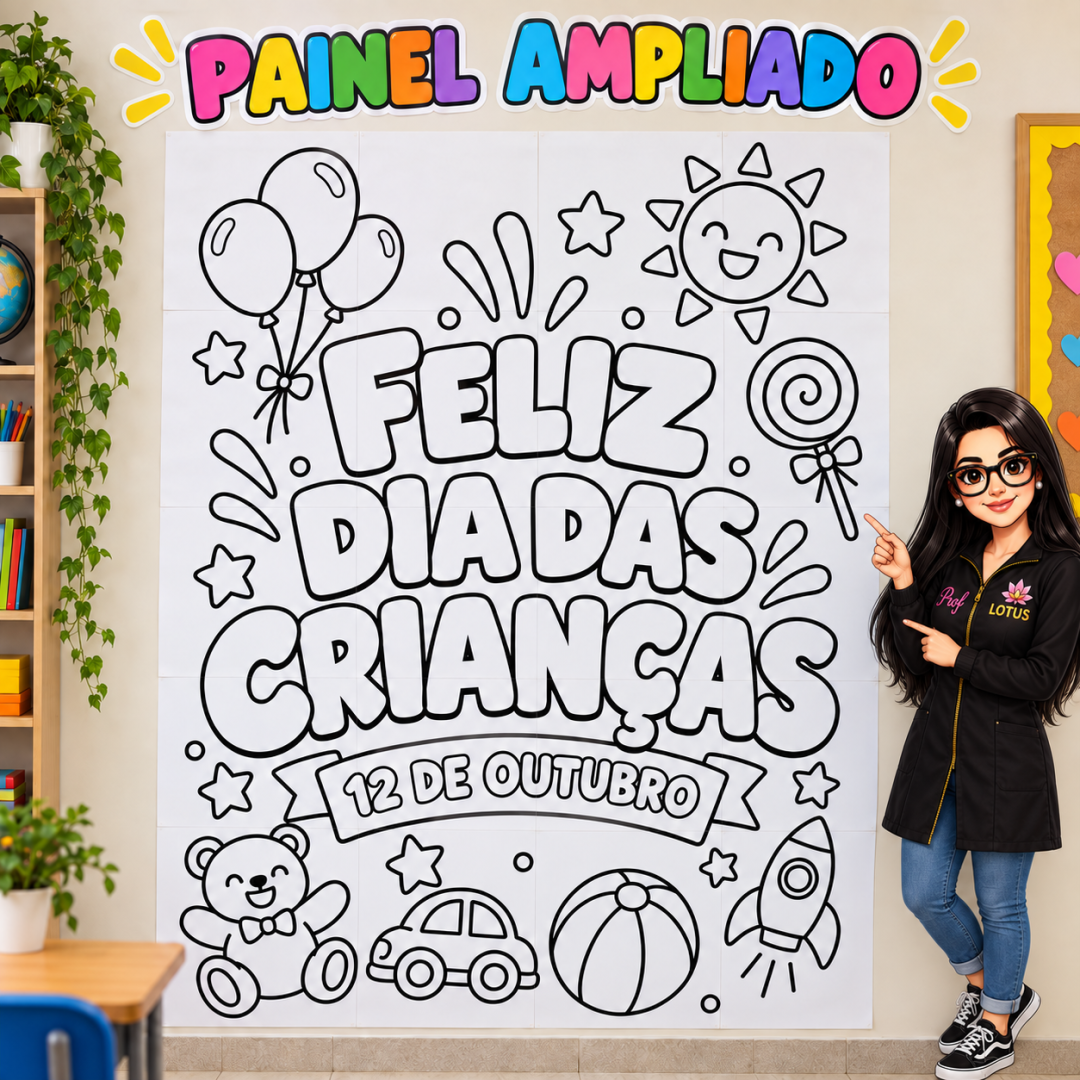 PAINEL PARA COLORIR DIA DAS CRIANÇAS SOLZINHO