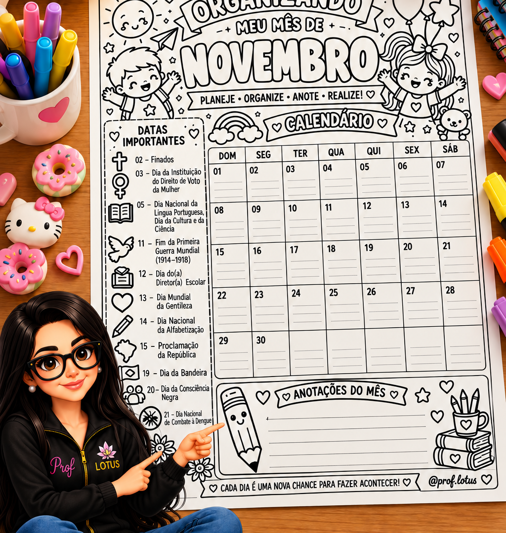 ORGANIZANDO MEU MÊS DE NOVEMBRO