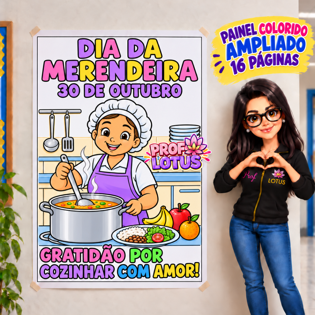 PAINEL COLORIDO DIA DA MERENDEIRA